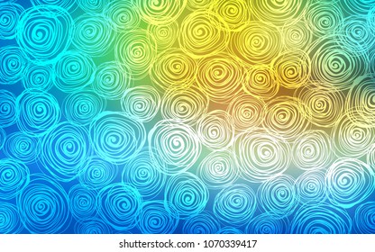 Light Blue, Green vector abstract doodle pattern. An elegant bright illustration with roses in Natural style. A completely new template for your business design.