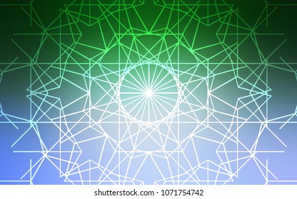 Light Blue, Green vector abstract doodle template. Modern geometrical abstract illustration with doodles drawn by child. A completely new design for your business.