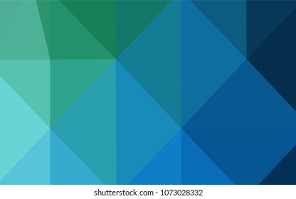Light Blue, Green vector abstract polygonal background. Shining polygonal illustration, which consist of triangles. The template for cell phone's backgrounds.