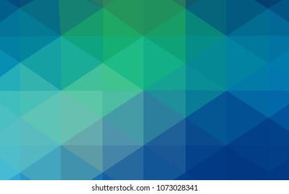 Light Blue, Green vector abstract mosaic backdrop. A sample with polygonal shapes. The template for cell phone's backgrounds.