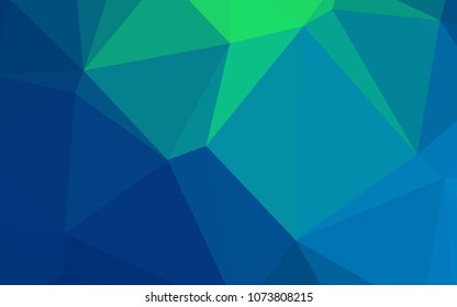Light Blue, Green vector abstract polygonal background. Triangular geometric sample with gradient.  The best triangular design for your business.