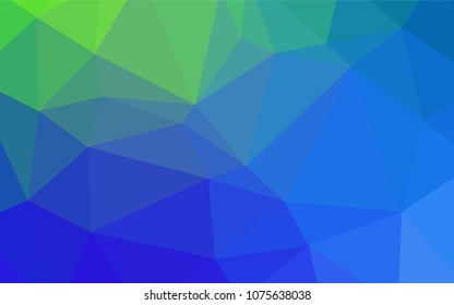 Light Blue, Green vector abstract mosaic backdrop. Shining polygonal illustration, which consist of triangles. A new texture for your design.