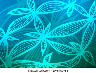 Light Blue, Green vector abstract doodle pattern. Creative illustration in blurred style with doodles and Zen tangles. The doodle design can be used for your web site.