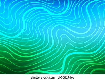 Light Blue, Green vector abstract doodle template. Colorful abstract illustration with lines in Asian style. The template can be used as a background for cell phones.
