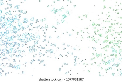 Light Blue, Green vector abstract colorful background, which consist of triangles. Pattern with colored triangles on white background.