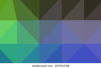 Light Blue, Green vector abstract polygonal template. Shining polygonal illustration, which consist of triangles. Triangular pattern for your business design.