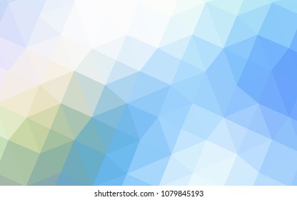 Light Blue, Green vector abstract mosaic background. Triangular geometric sample with gradient.  Triangular pattern for your business design.