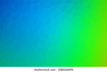 Light Blue, Green vector abstract polygonal template. Polygonal abstract illustration with gradient. Best triangular design for your business.