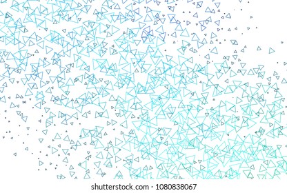 Light Blue, Green vector abstract colorful background, which consist of triangles. Pattern with colored triangles on white background.