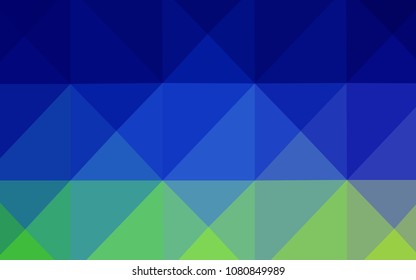 Light Blue, Green vector abstract polygonal background. Geometric illustration in Origami style with gradient.  The best triangular design for your business.