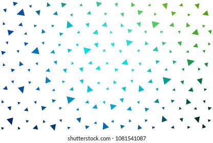 Light Blue, Green vector abstract colorful background, which consist of triangles. Pattern with colored triangles on white background.