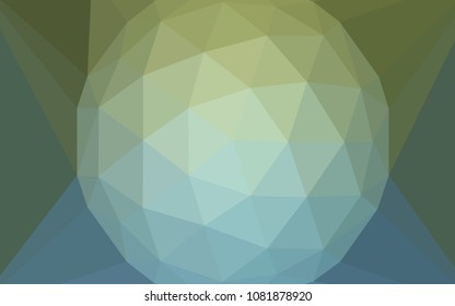 Light Blue, Green vector abstract polygonal pattern with a gem in a centre. Illustration in Origami style with gradient.  Polygonal design for your web site.