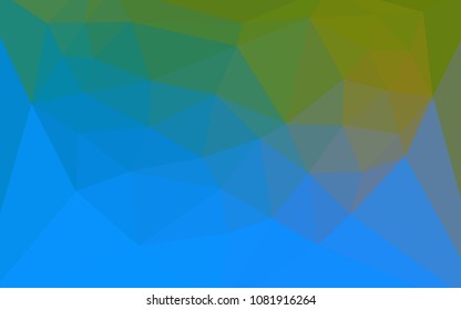 Light Blue, Green vector abstract mosaic pattern with a heart in a centre. Colorful illustration with gradient. Pattern for a brand book's backdrop.