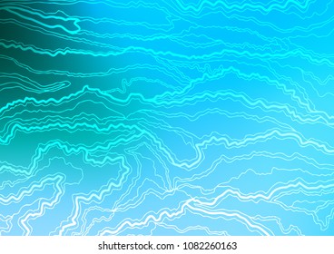Light Blue, Green vector abstract doodle template. An elegant bright illustration with lines in Natural style. A new texture for your design.
