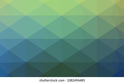 Light Blue, Green vector abstract mosaic backdrop. Creative geometric illustration in Origami style with gradient. Brand new style for your business design.