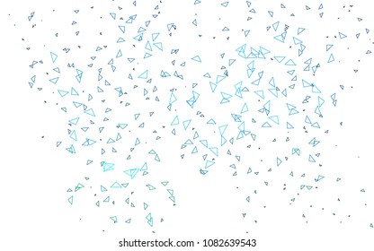 Light Blue, Green vector abstract colorful background, which consist of triangles. Pattern with colored triangles on white background.