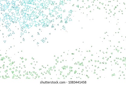 Light Blue, Green vector abstract background, which consist of triangles. Pattern with colored triangles on white background.