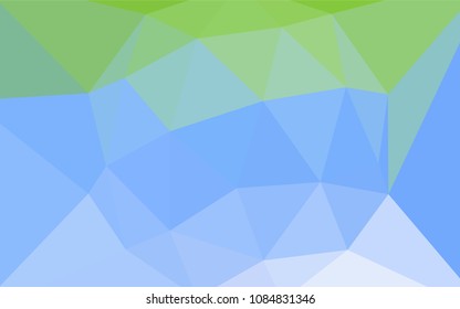 Light Blue, Green vector abstract polygonal template. Shining polygonal illustration, which consist of triangles. Completely new template for your banner.