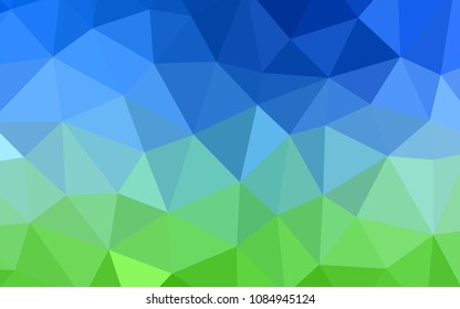 Light Blue, Green vector abstract polygonal pattern. Colorful illustration in polygonal style with gradient. Brand new style for your business design.