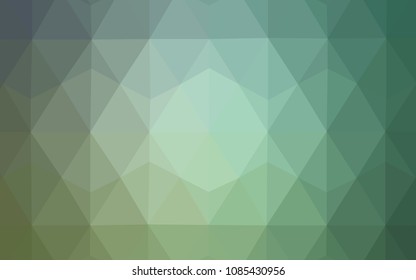 Light Blue, Green vector abstract mosaic pattern. Shining polygonal illustration, which consist of triangles. Triangular pattern for your design.