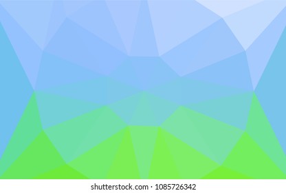 Light Blue, Green vector abstract polygonal background with a gem in a centre. Polygonal abstract illustration with gradient. Textured pattern for your backgrounds.