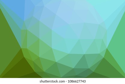 Light Blue, Green vector abstract mosaic pattern with a diamond. Illustration in Origami style with gradient. Brand new design for your business.
