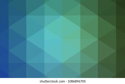 Light Blue, Green vector abstract polygonal background. Triangular geometric sample with gradient.  Triangular pattern for your business design.