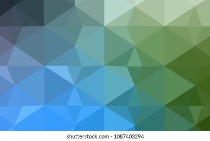 Light Blue, Green vector abstract polygonal template. Modern abstract illustration with triangles. The template for cell phone's backgrounds.