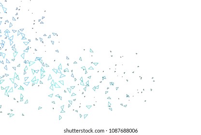 Light Blue, Green vector abstract colorful background, which consist of triangles. Pattern with colored triangles on white background.