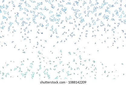 Light Blue, Green vector abstract colorful background, which consist of triangles. Pattern with colored triangles on white background.