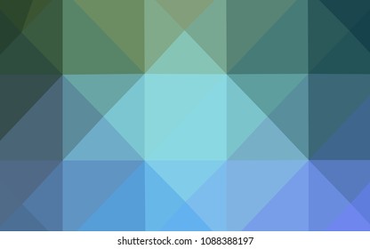 Light Blue, Green vector abstract mosaic background. Colorful abstract illustration with gradient. The best triangular design for your business.