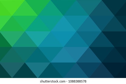 Light Blue, Green vector abstract textured polygonal background. Blurry triangle design. Pattern can be used for background.