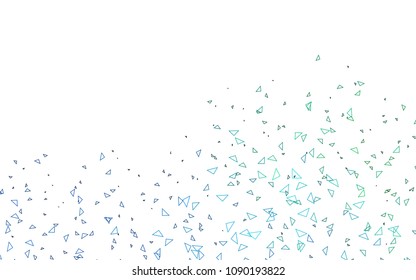 Light Blue, Green vector abstract colorful background, which consist of triangles. Pattern with colored triangles on white background.