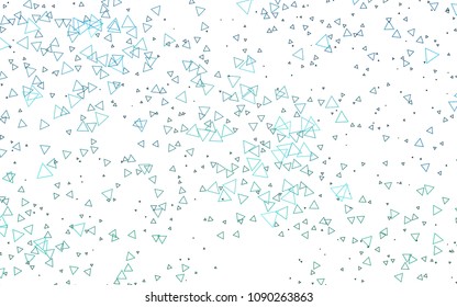 Light Blue, Green vector abstract colorful background, which consist of triangles. Pattern with colored triangles on white background.
