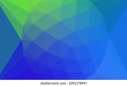 Light Blue, Green vector abstract polygonal background with a gem in a centre. Elegant polygonal illustration with gradient. Completely new template for your banner.