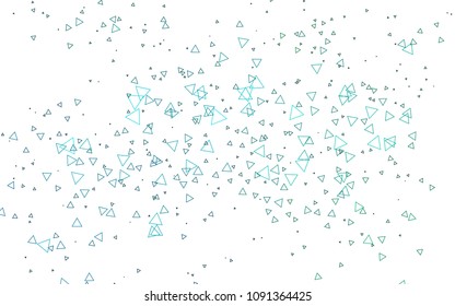 Light Blue, Green vector abstract colorful background, which consist of triangles. Pattern with colored triangles on white background.