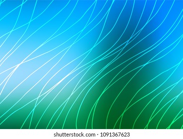 Light Blue, Green vector abstract doodle texture. Shining colored illustration with doodles in Arabic style. A completely new design for your business.