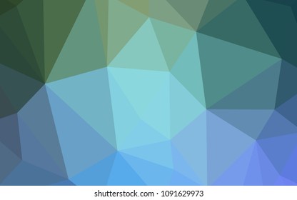 Light Blue, Green vector abstract polygonal template. Colorful illustration in abstract style with triangles. Triangular pattern for your design.