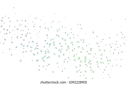 Light Blue, Green vector abstract colorful background, which consist of triangles. Pattern with colored triangles on white background.
