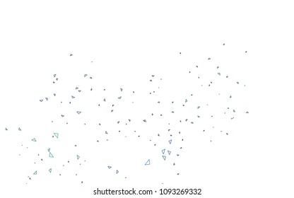 Light Blue, Green vector abstract colorful background, which consist of triangles. Pattern with colored triangles on white background.