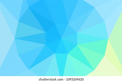 Light Blue, Green vector abstract polygonal template with a gem in a centre. Colorful illustration with gradient. Polygonal design for your web site.