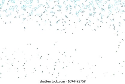 Light Blue, Green vector abstract colorful background, which consist of triangles. Pattern with colored triangles on white background.