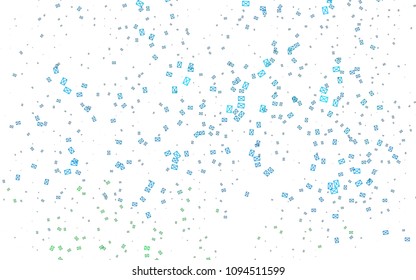 Light Blue, Green vector abstract colorful background, which consist of triangles. Pattern with colored triangles on white background.
