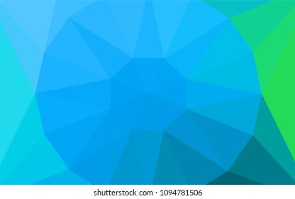 Light Blue, Green vector abstract polygonal pattern with a gem in a centre. Illustration in Origami style with gradient.  Completely new template for your banner.