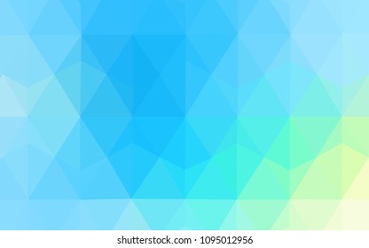 Light Blue, Green vector abstract mosaic backdrop. Glitter abstract illustration with an elegant triangles. Triangular pattern for your design.
