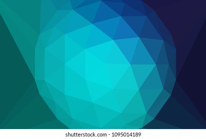 Light Blue, Green vector abstract mosaic pattern with a diamond. Illustration in Origami style with gradient.  New template for your brand book.