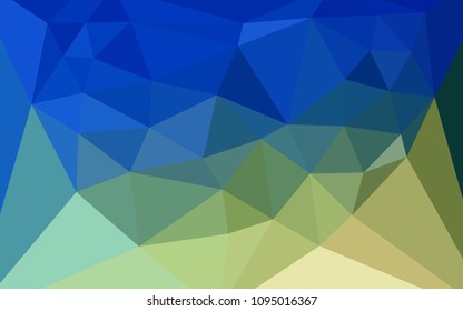 Light Blue, Green vector abstract polygonal pattern with a heart in a centre. Illustration in abstract style with triangles. Brand new style for your business design.