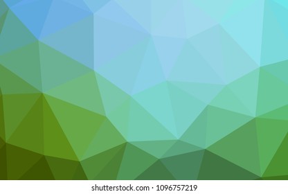 Light Blue, Green vector abstract mosaic background. A sample with polygonal shapes. A completely new design for your leaflet.