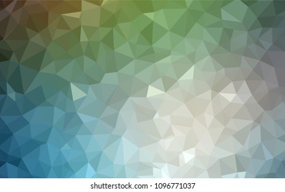 Light Blue, Green vector abstract mosaic pattern. Creative illustration in halftone style with triangles. Triangular pattern for your design.