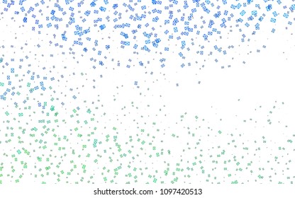 Light Blue, Green vector abstract colorful background, which consist of triangles. Pattern with colored triangles on white background.